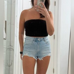 Zara High Rise Denim Shorts